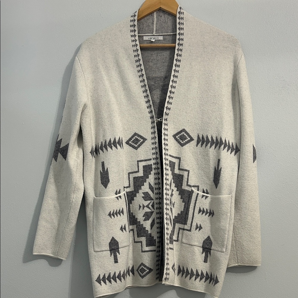 Gray Patterned Women's Cardigan